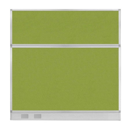 VERSARE Hush Panel Configurable Cubicle Partition 6' x 6' Lime Green Fabric w/ Cable Channel 1856354